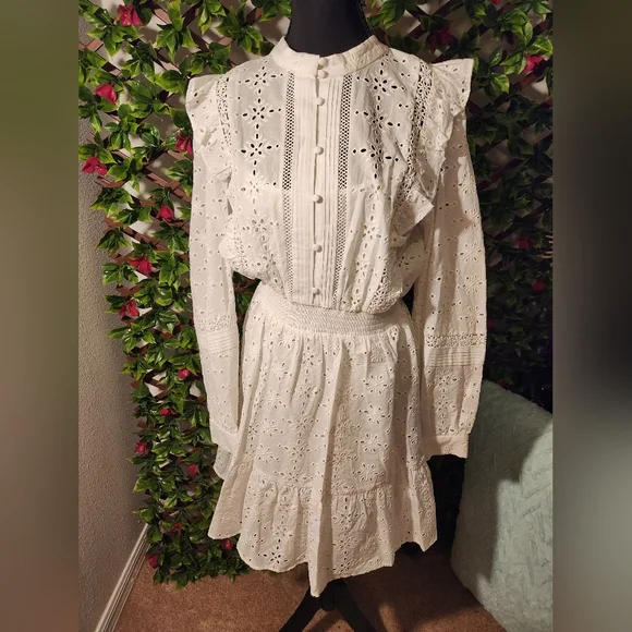 chinese dress ladies LACE-EMBROIDERED MINI DRESS main image 1